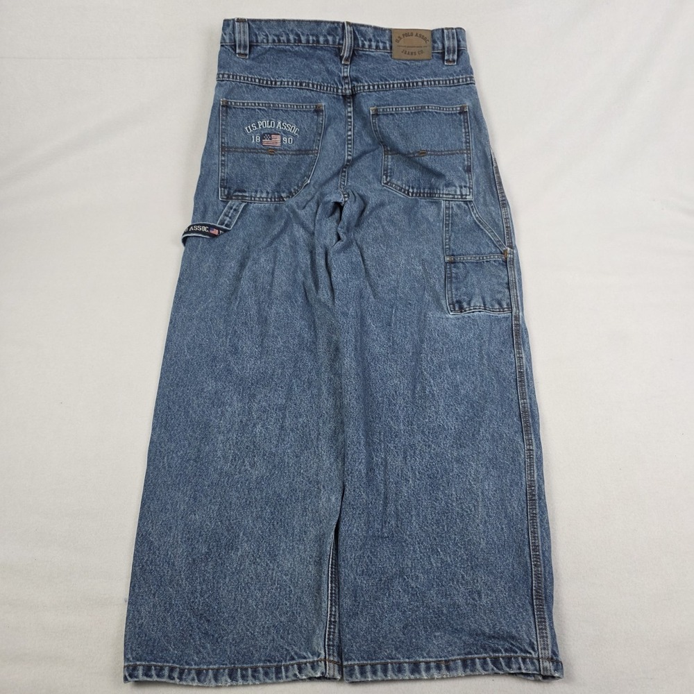 Vintage Y2k US Polo Assn Baggy Jeans Mens 34x30 Blue Carpenter Skater Grunge